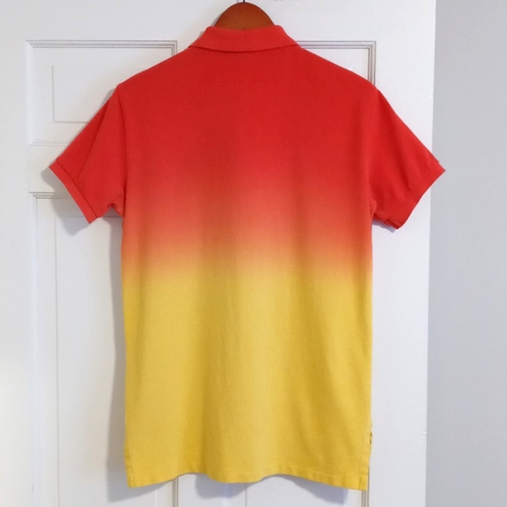 🌞RARE Polo Ralph Lauren🌞 - Red-Orange-Yellow Ombre Big Pony S/S Polo - Picture 2 of 14